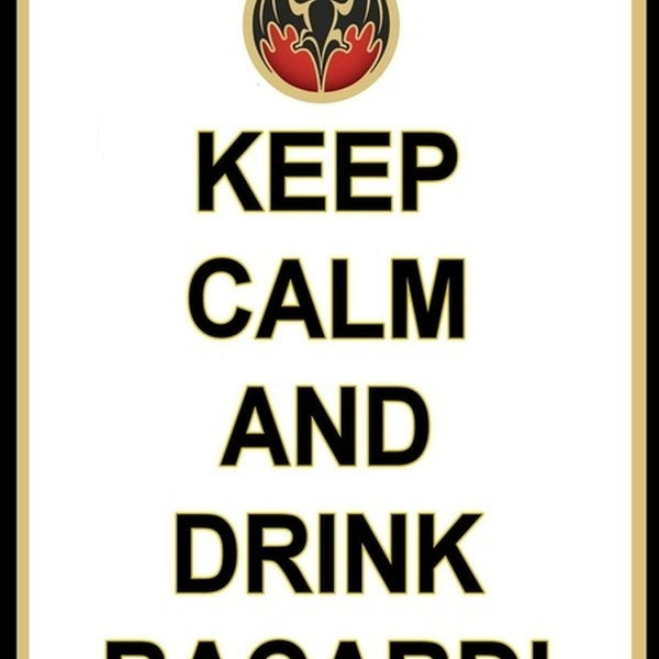 Keep Calm and Drink Bacardi Retro Metal Sign Rum Beer Signs Pub Bar