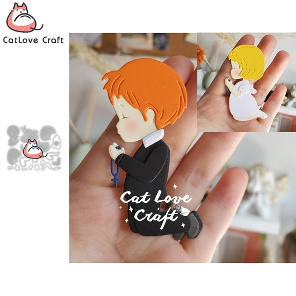 Catlove genou prière métal découpe matrices Scrapbooking moule pochoir découpe carte faisant bricolage artisanat gaufrage nouveaux matrices pour 2020