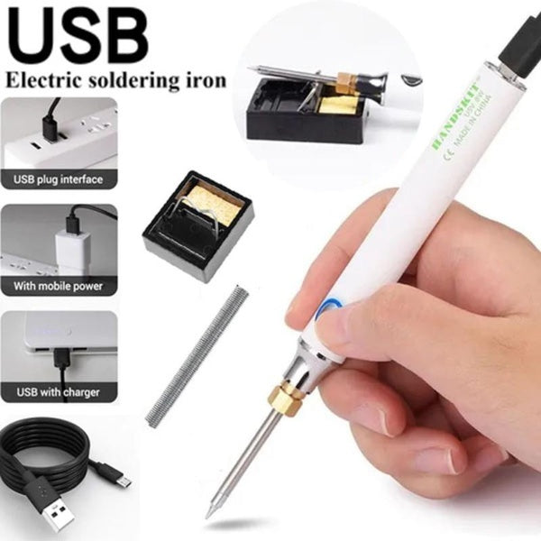 Portable 5V 8W USB Electric Soldering Iron Kit Welder Cordless Welding Tool Set Combination Hand Tools Kit Weld ZOU