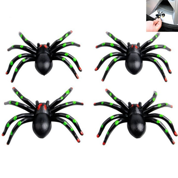 4Pcs-set DIY Spider Shape Car Tire Valve Stem Caps for Decoration Dust Proof Wheel Valve Covers for Auto Motorcycle Bike