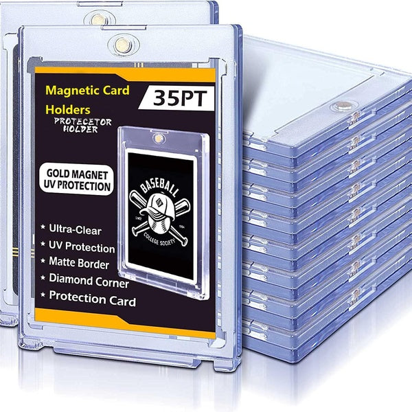 Porte-cartes magnétique 10 ct pour cartes à collectionner, étui à cartes de baseball 35 pt aimant Toploaders protecteurs de cartes de sport avec prot