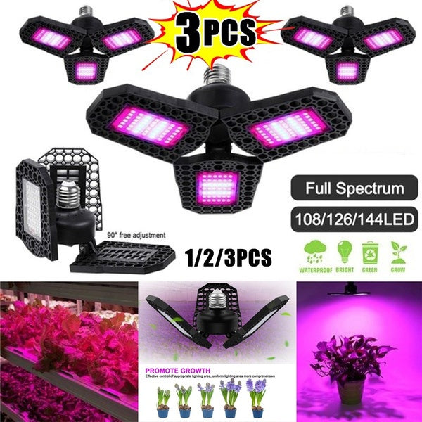Nouvelle mise à niveau 108-126-144 LED AC85 ~ 265V E27 - E26 LED déformable Croissance des plantes 50000 heures de durée de vie Grow Lights Panel LED