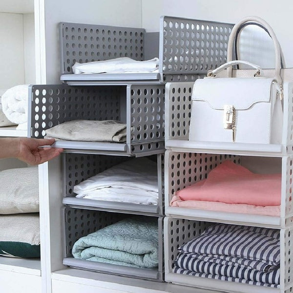 Drawer Storage Racks Clothes Organizer Basket Shelf Stacking Drawers Furniture Wardrobe Divider Partition Board Cube Snacks Containers