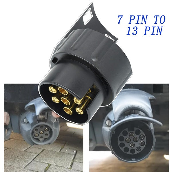 Yiyasu Store 7 Pin To 13 Pin Trailer Electric Socket 12V Plug Adapter Caravan Truck Towbar Towing Electrical Converter Caravan Accessories