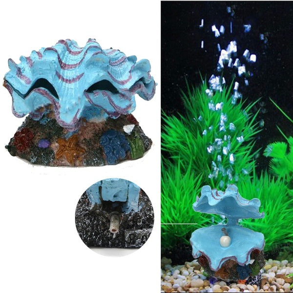 Coquille perle barboteur décor décoration d'aquarium corail artificiel fabricant de bulles d'air ornement de réservoir de poisson ornements d'aquariu