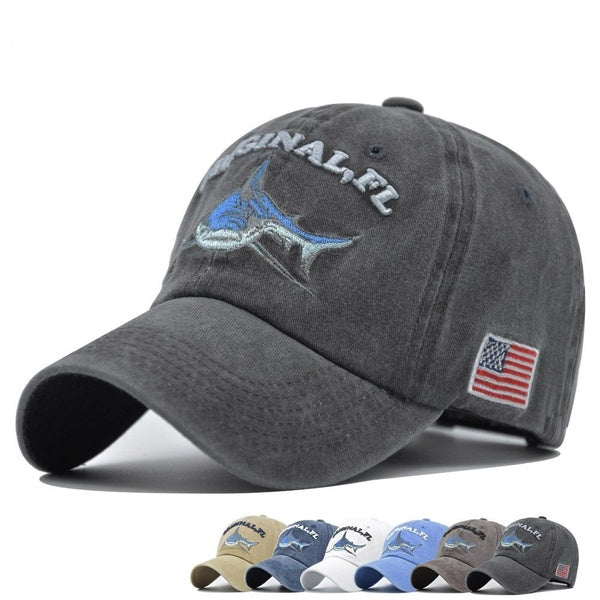 Baseball Cap Shark Hat 3D Embroidered Letters Baseball Cap Men-Women American Retro Peaked Cap USA Embroidered Baseball Cap
