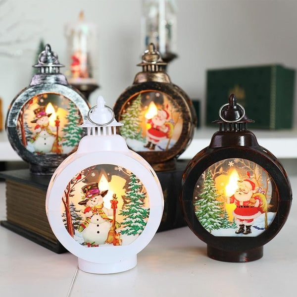 Christmas LED Candle Light Ornament Portable Lantern Xmas Tree Pendant New Year Home Decoration