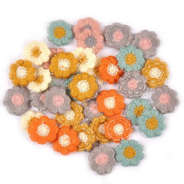 50Pcs Flowers Applique Handmade Sew-on-stick On Accessories Patches For Bags Headwear Appliqued Lace DIY Scrapbook Crafts CP2436 Matron Inn