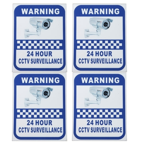 New Brand 4PCS Home CCTV Monitoring Warning Sign Mark Sticker Monitor Vinyl Decal Video Camera Surveillance Security Alarm for 24 Hours
