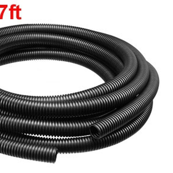 Conduit de tube ondulé Tube en polyéthylène PP Tuyau flexible noir 17 mm de diamètre intérieur 21,2 mm de diamètre extérieur. 5.7M de long