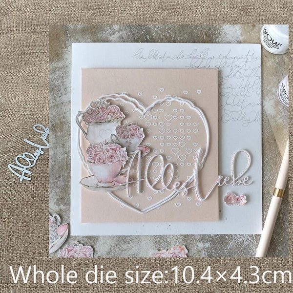 New Design Craft Metal Cutting Dies German All the best letters Scrapbooking Album DIY Paper Card Craft Embossing Die Cuts Scrapbooking Album DIY Pap