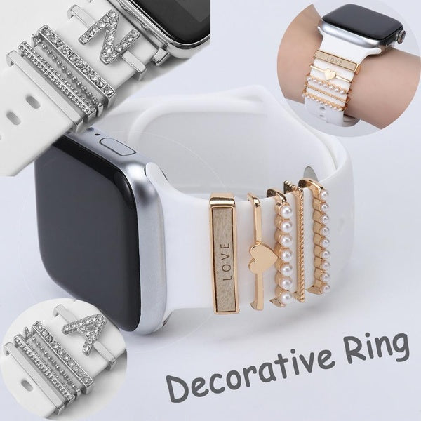 Watchband accessories Metal decorative ring for apple-samsung watch band New Decorative Charms Diamond Ornament for leather silicone Strap