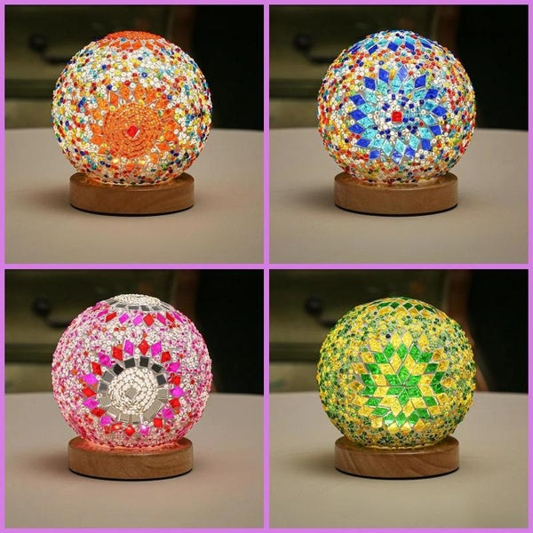 Creative Artistic Bohemia Light Funny Shocking Manual Mosaic Decoration Lamp USB Plug in Atmosphere Light Electronic Candle for Room Decor Night Ligh