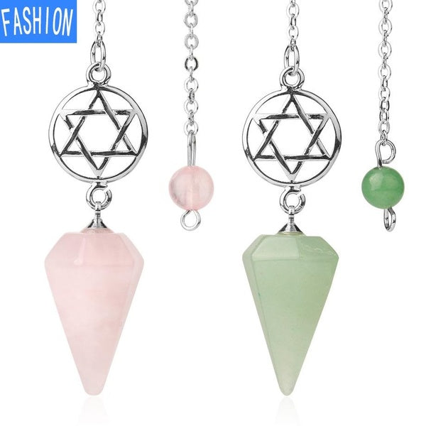 Spirit pendulum natural crystal pendant treatment point pendulum Weika meditation semi gem jewelry gift