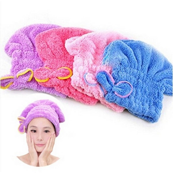 Fashion Home Textile Useful Dry Hair Hat Microfiber Hair Turban Quickly Dry Hair Hat Wrapped Towel Bathing Cap []