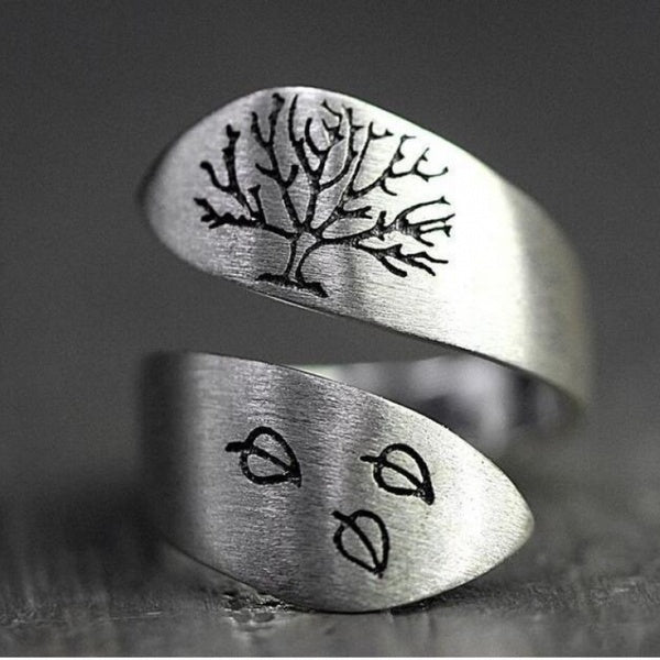 S925 Sterling Silver Vintage Women's Men's Ring Fashion Tree of Life Ring Jewelry Accessories Matron Inn