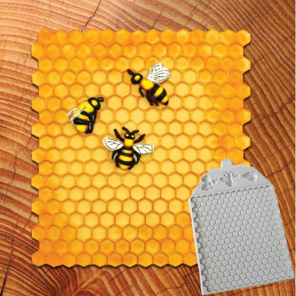 KUXSE 3D Bee Honeycomb Silicone Mold Fondant Cake Decorating Tools Sugarcraft Chocolate Candy Gumpaste Molds Kitchen Baking Tools