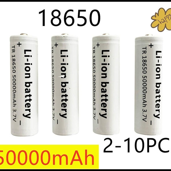 2-10 pièces 2024 nouvelle batterie Rechargeable Li-ion haute capacité 3.7 V 18650 50000 mAh pour lampe de poche torche-Gadgets électroniques