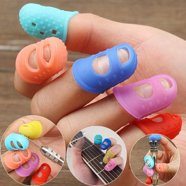 5 Pcs-Lot of silicone finger guard thimble hollow breathable protective finger guard guitar non-slip finger guard DIY crafts sewing accessories Matron Inn