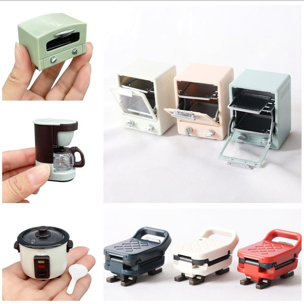 1:12 Dollhouse Kitchen Appliances Min Oven-Rice Cooker-Coffee Machine-Kettle-Juicer-Drinking Fountain-Electric Baking Pan Dolls House Miniatures Scen