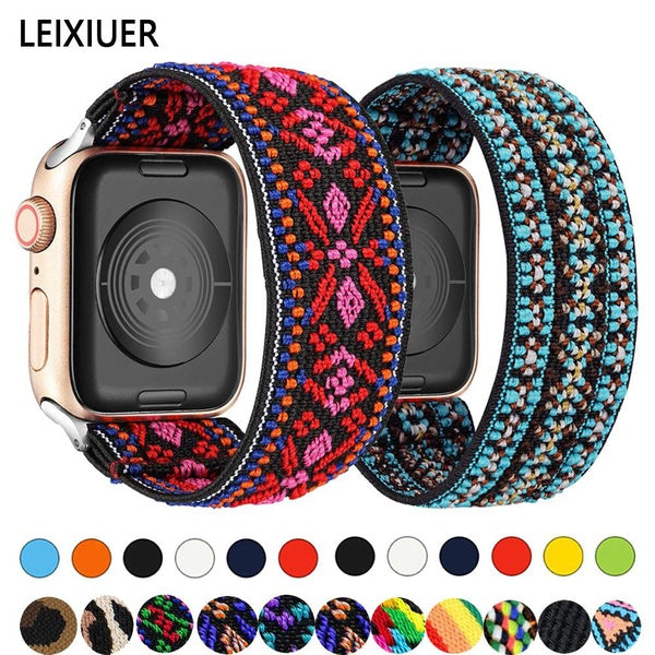LEIXIUER Scrunchie Strap For Smart watch ultra-ultra 2 band 49mm 45mm 41mm 44mm 40mm 42mm 38mm Elastic wristband solo loop bracelet for SmartWatch se
