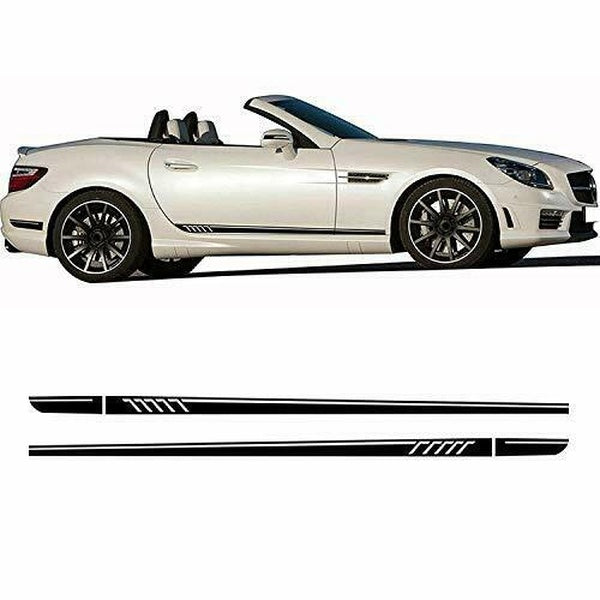 Car Side Body Door Stripe Skirt Stickers Self-Adhesive Decals For Mercedes Benz