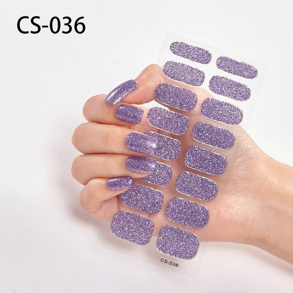 New Arrival 14 Styles Nail Sticker Shiny Design Full Beauty Stickers for Nails Decals Plain Stickers Women Salon Nail Art