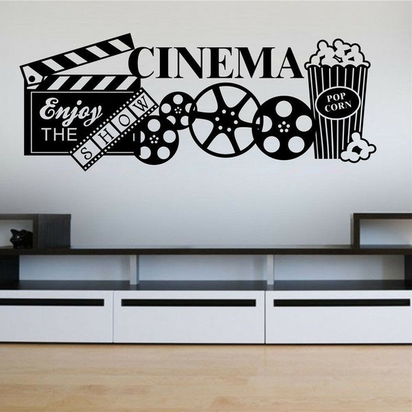 Film Wall Decal Cinema Strip Movie Media Room Theater Popcorn Wall Decals Film Leisure Room Decoration Removable Wall Decor