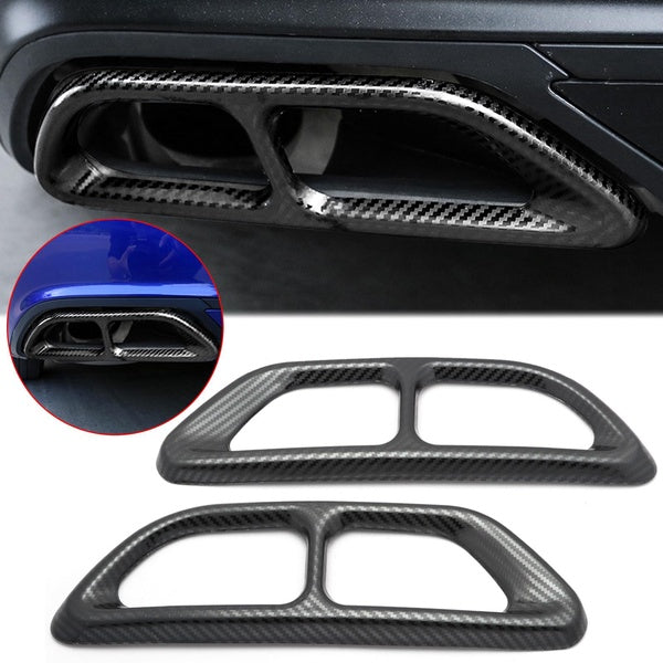 For Honda Accord 10th Gen 2018-2022 1 Set Carbon Fiber Style Rear Bumper Cylinder Exhaust Pipe Cover Protective Cup Frame Sticker Car Accessories