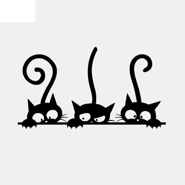 14.8CM*8.3CM lovely Cats Family Car Sticker Vinyl Decal Decor Black-Silver C3-2109