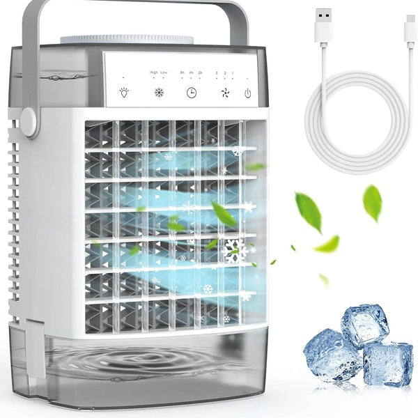 Portable Air Conditioners,3-Speed Small AC Unit, Evaporative Air Cooler with Timer function,7-Color Nightlight,Double Tank, 2 Mist modes,Personal Air