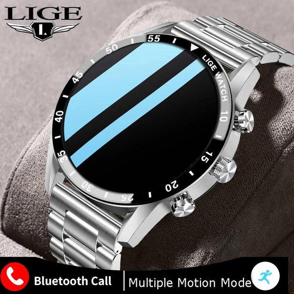 2023 LIGE Montre Pour Hommes Montre Intelligente Bluetooth Appel Smartwatch 280mA Grande Capacité Horloge Musique Sport Fitness Smartband Full Touch