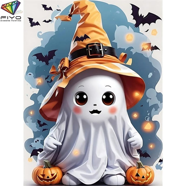 FIYO Halloween Elf DIY 5D Diamond Painting Full Drill with Number Kits Home and Kitchen Fashion Mosaic Diamond Painting Canvas Wall Decoration Gift C