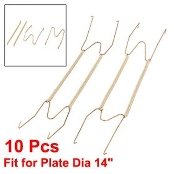 Household Metal W Shaped Pan Plate Holder Wall Hanger Gold Tone 19 x 5-22.8 x 5.3-25.5 x 5cm 10pcs
