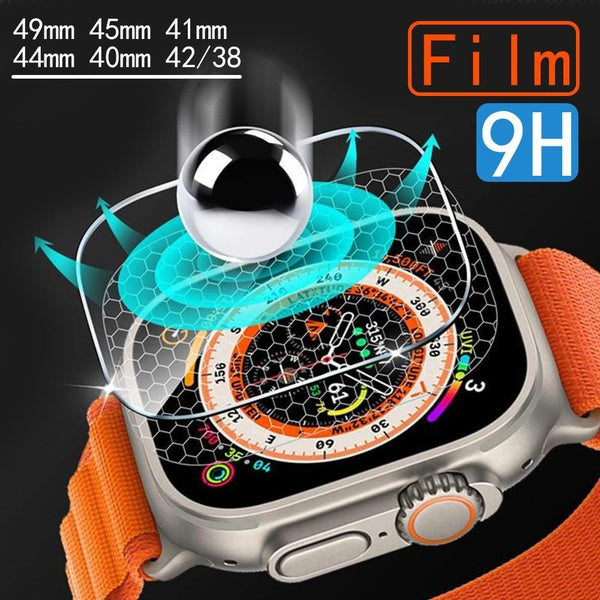Film for Apple Watch Ultra 49mm 8 7 41mm 45mm 44mm 40mm for iWatch series 6 SE 5 4 3 2 1 42mm 38m Soft - Tempered glass Screen Protector Protective A
