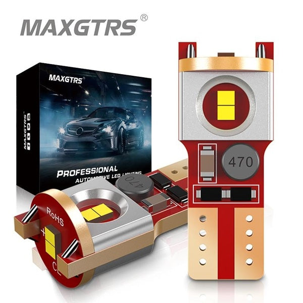 MAXGTRS T10 W5W LED Bulbs Red Canbus 194 168 LED Clearance Parking Position Light Car Interior Reading Door Trunk License Plate Lamp 6500K