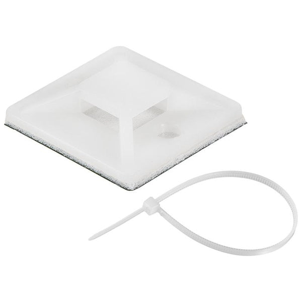 100 Pieces Zip Tie Adhesive Mounts Self Adhesive Cable Wire Tie Screw Hole Anchor Base Holders with 100 Pieces Multi-Purpose Cable Tie