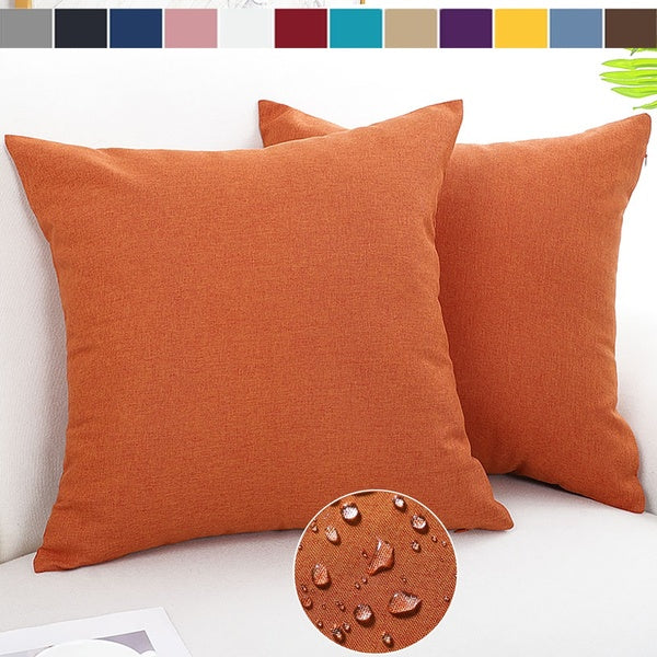 2Pcs Waterproof Throw Pillow Covers for Garden Patio Tent Couch Bench Outdoor Halloween Decor