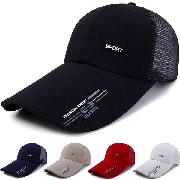 11CM Long Brim Baseball Caps for Men Summer Quick Drying Mesh Golf Hats Outdoor Sports Fishing Hat Women Sun Protection Trucker Cap