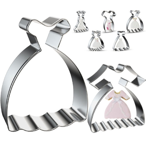 Princesse Robe Cookie Cutter Gâteau Décoration Outils Cuisine En Acier Inoxydable Fruits Légumes Cutter Moule