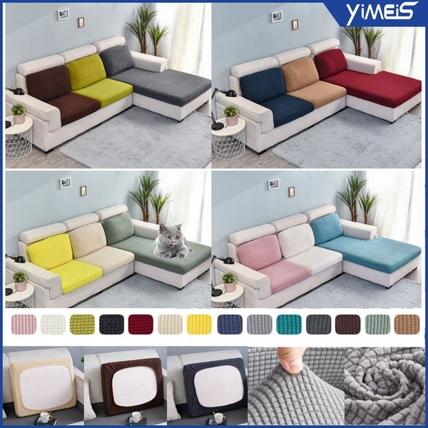 1-2-3 siège couleur pure Simple paresseux housse de canapé grains de maïs housse de canapé entièrement extensible housse de canapé amovible et lavabl