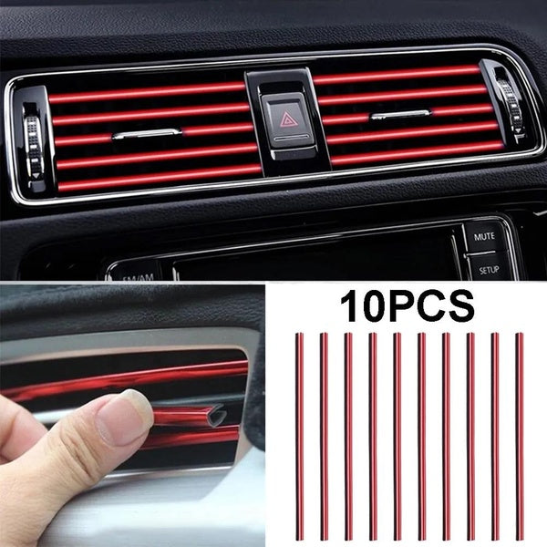10Pcs 20cm Car Air Conditioner Outlet Decorative U Shape Moulding Trim Decor Strips Car Styling Car Door Edge Corner Protector