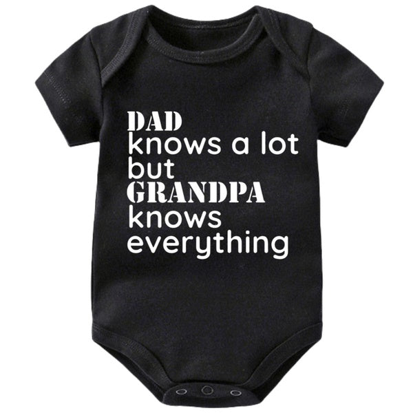 Dads Know A Lot, Grandpas Know Everything Baby Onesies,I Love My Grandfather Cute Baby Bodysuit,Creeper Infant One-piece for Boys Girls,Funny Novelty