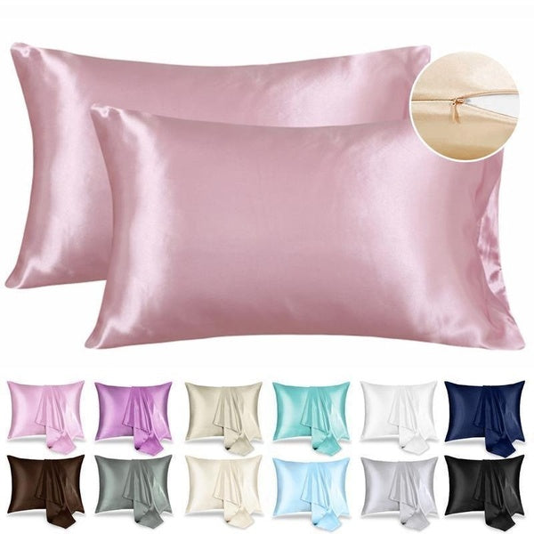 1-2pcs Satin Pillowcase for Hair and Skin,soft and Comfortable Luxury Satin Pillowcases with Hidden Zipper Closure,Hypoallergenic Cooling Pillow Case