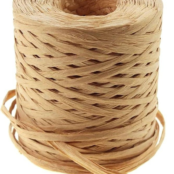 218 Yards Raffia Paper Craft Ribbon Packing Paper Twine, 1-4 Inch by 218 Yards (Kraft)