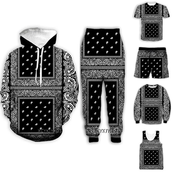 New Bandana Pattern Men Women 3D Printing Harajuku Style T Shirt -hoodies- Sweatshirts-pants-shorts-vest-Zip hoodies Plus size S-7XL