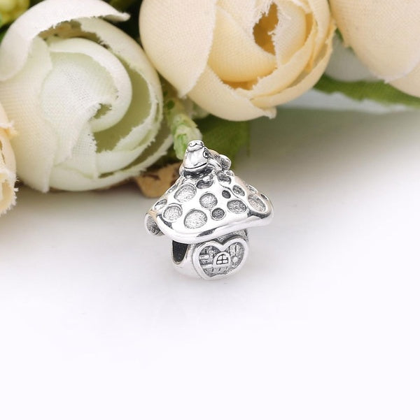 Perle de charme de champignon en argent sterling 925 pour les bracelets européens