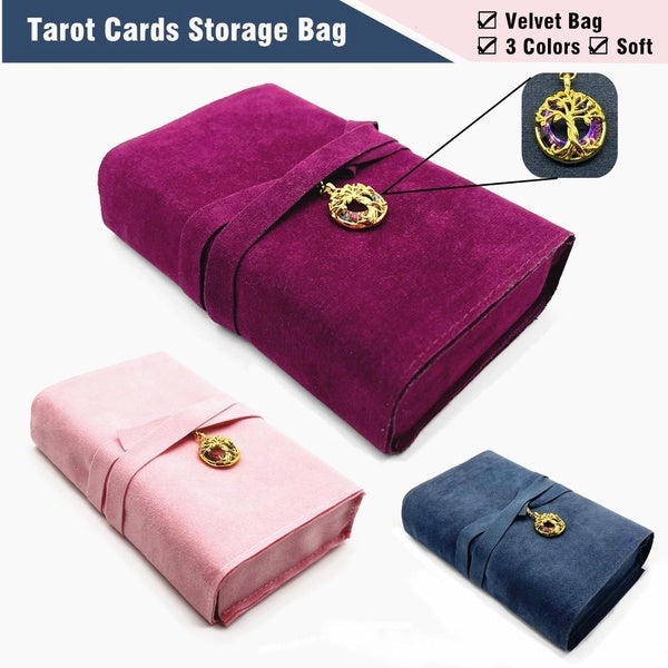 Tarot Pochette Cartes Oracle Sac De Rangement Velours Tissu Rose Violet Bleu Sorcière Divination Bijoux Astrologie Accessoires