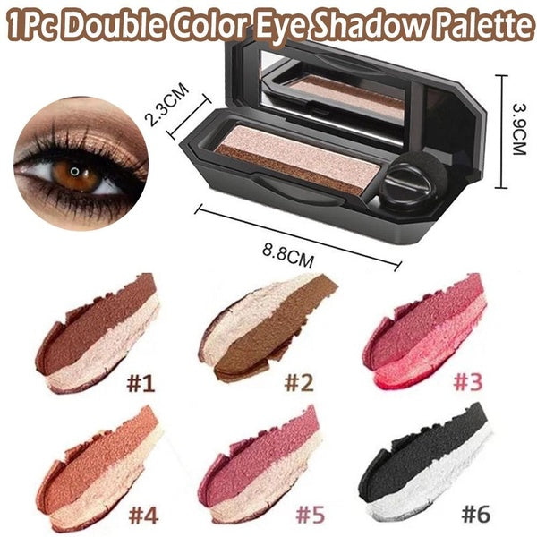 1Pc Double Color Eye Shadow Makeup Palette Glitter Palette Eyeshadow Palette Waterproof Glitter Eyeshadow Shimmer Cosmetics