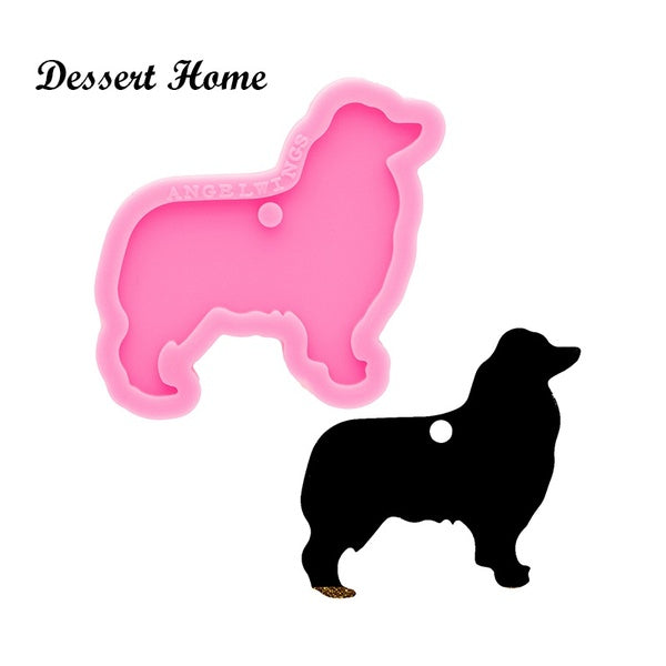 DY0739 Moules de porte-clés pour chien en résine super brillante - Moule en silicone pour l'artisanat époxy - DIY Moule en silicone Collier fabricati